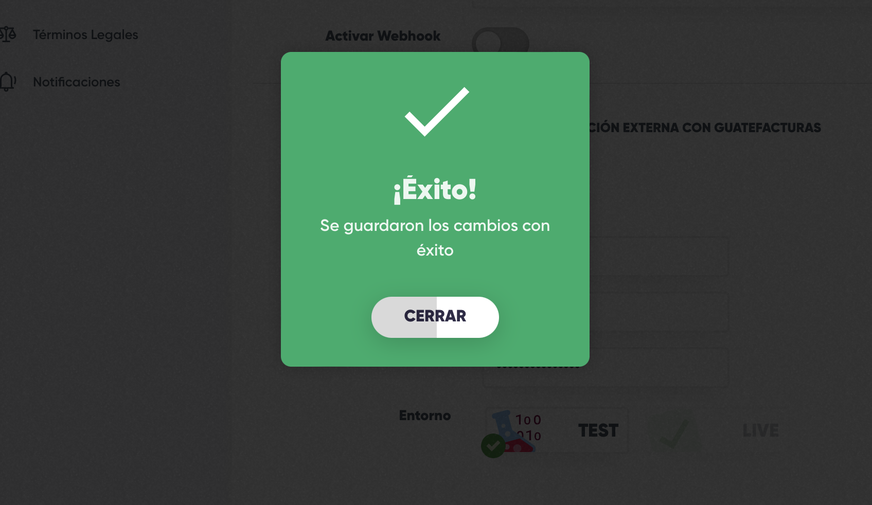 Mensaje exitoso